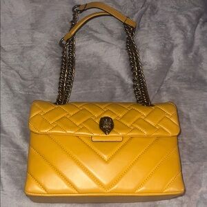 Yellow Quilted Kurt Geiger Chain Shoulder Bag